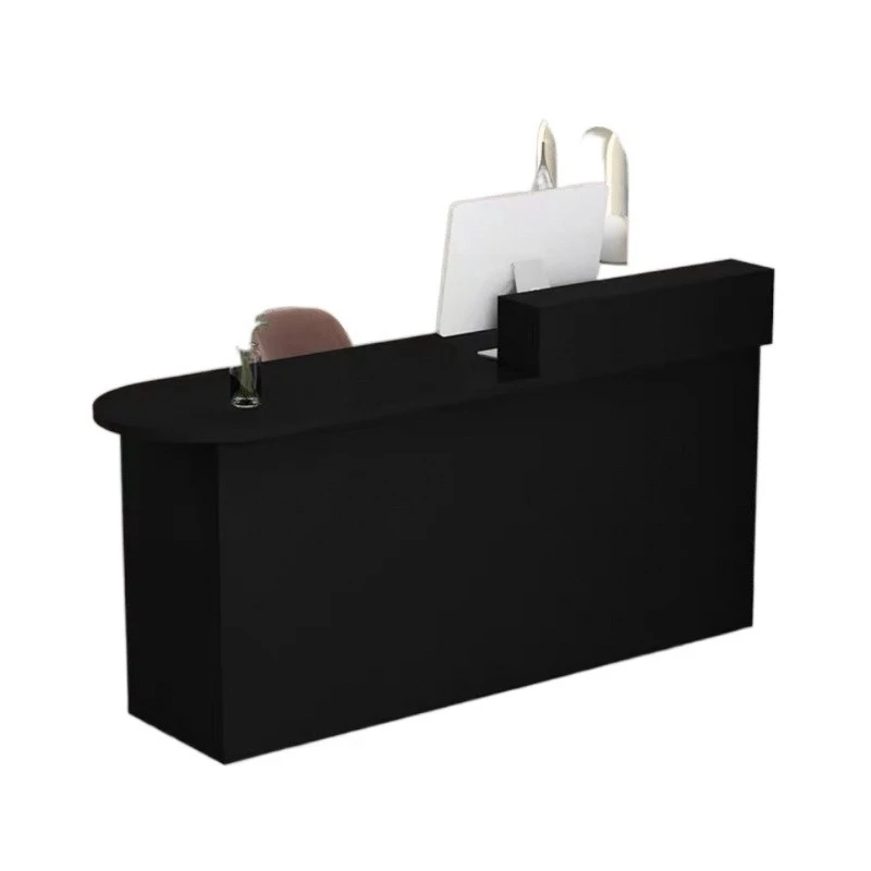 Clothing store checkout page Simple modern curved reception desk Barber shop Small front desk Beauty salon Bar table - view 5
