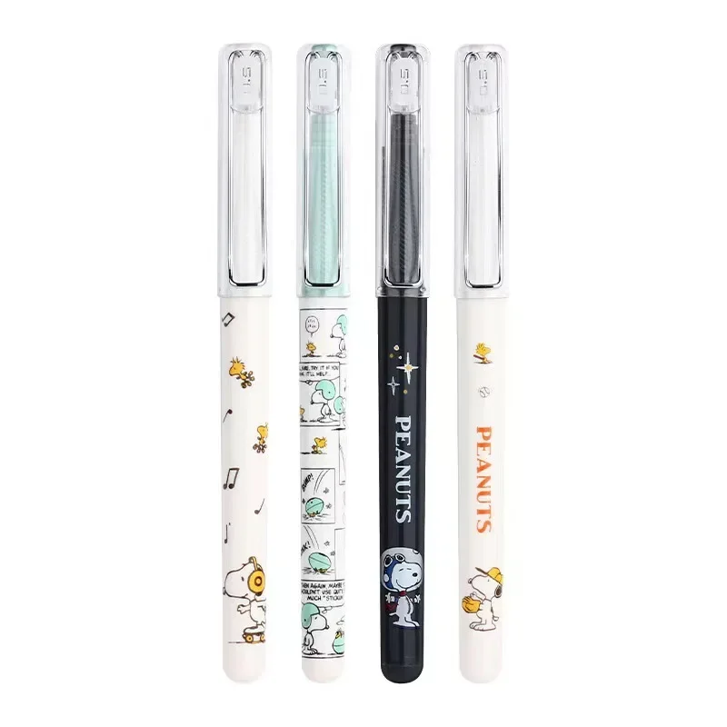 12 Pcs/Set Snoopy cartoon signing pen Gel Pen School Office Supplies student Exam Pen Stationery Gift 0.5mm quick dry Black Ink