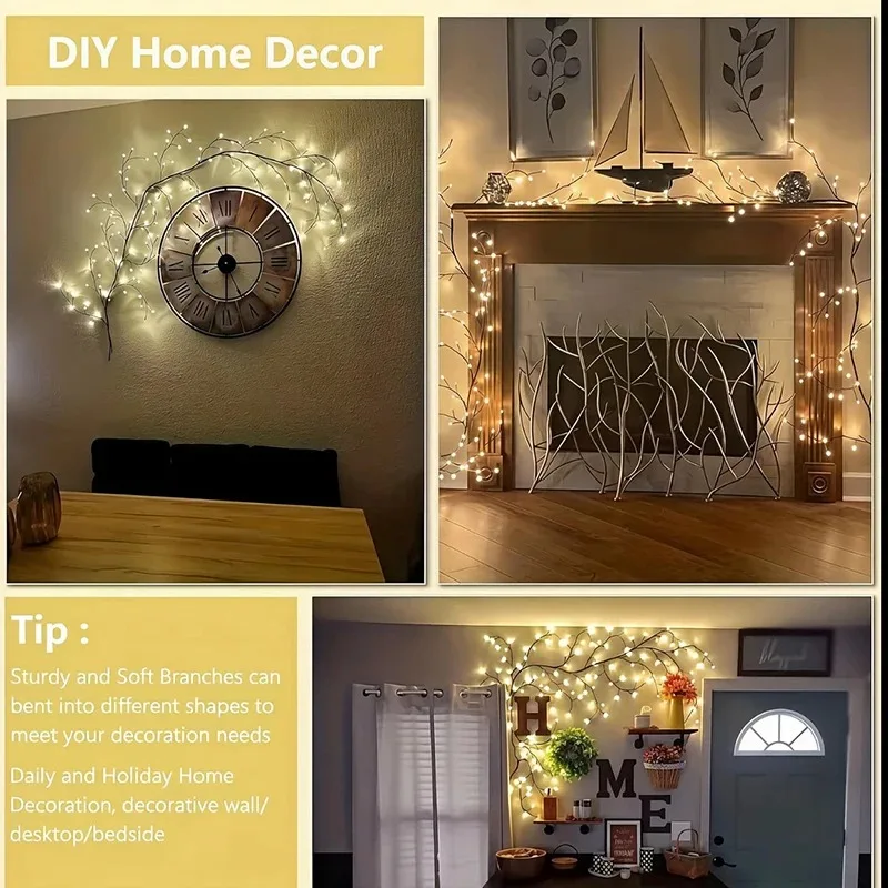 DIY Maple Leaf Rose Pendant USB Powered Suitable for Home Wall Flower Decoration Night Light Multi Mode Willow Branch Light - view 4