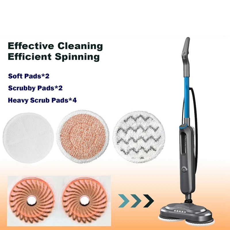 8Pcs สําหรับ Bissell 3897A เปลี่ยนหมุน Steam Mop Pads สําหรับ Bissell Spinwave Smartsteam ขัด 3897A,3712,3712W