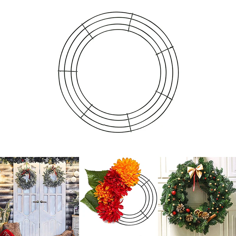 20-40cm 1/2/3PCS Metal Hoop Floral Wreath Frame Wire Ring Flower Garland Holder Rings Decoration For Christmas Wedding Party