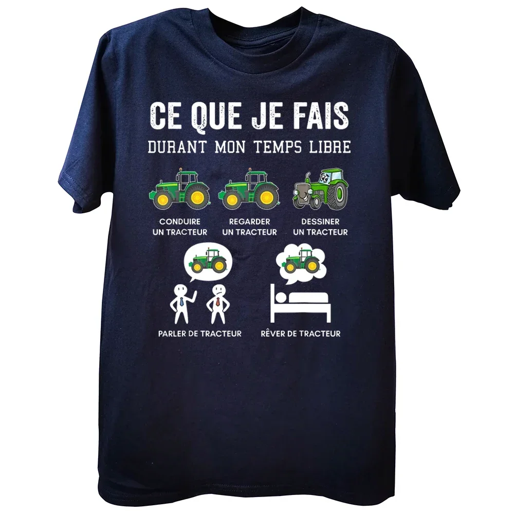 Graphic Cotton Streetwear Short Sleeve T-shirt Funny Humorous Spare Time Tractor Driver Farmers T Shirts France Farming Cows tee