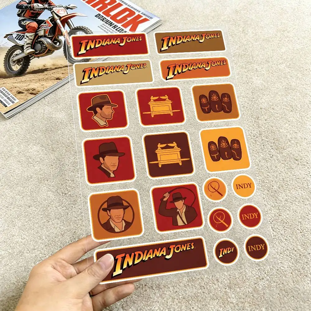 Poster I-n-di-an-a Jo-n-es Reflective Motorcycle Stickers, 3M Safety Warning At Night In The Dark Scooter Helmets