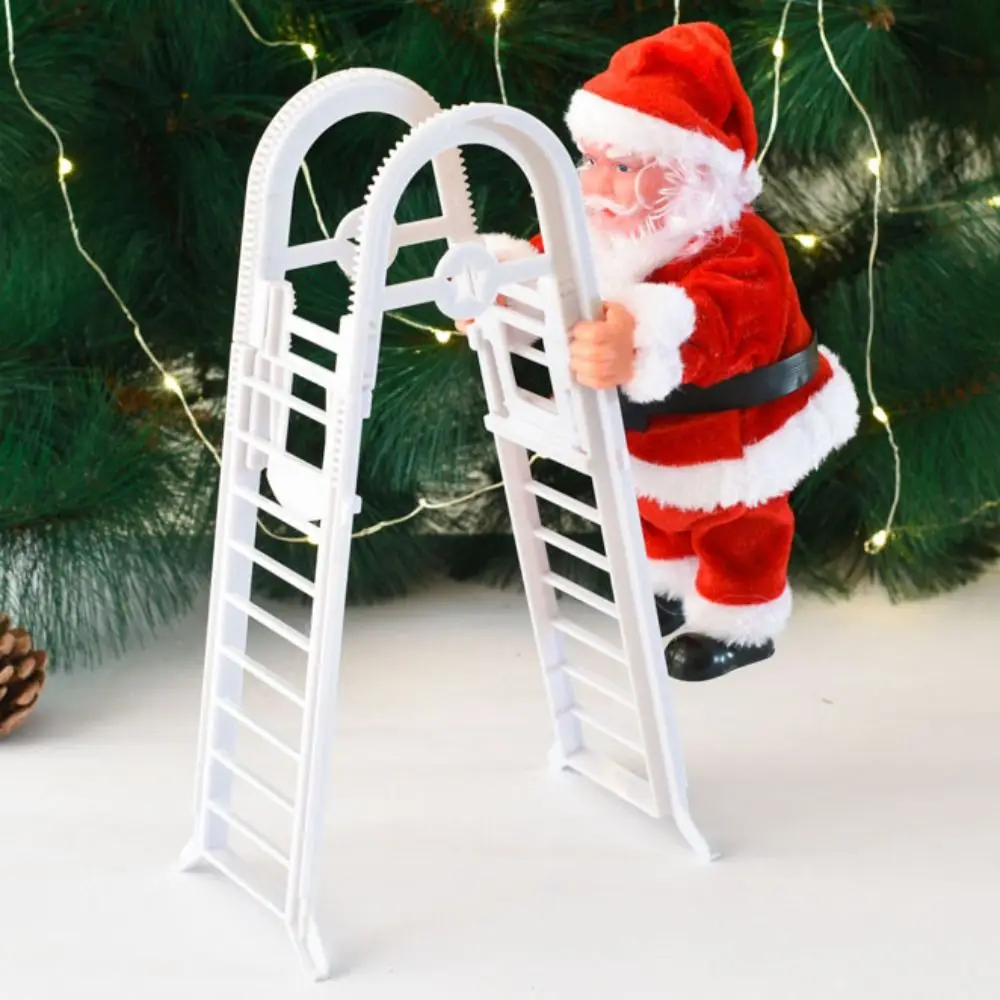 

Electric Santa Claus Climbing Ladder Climb Rop Double Ladder Climbing Santa Claus Doll Christmas Decoration Chimney