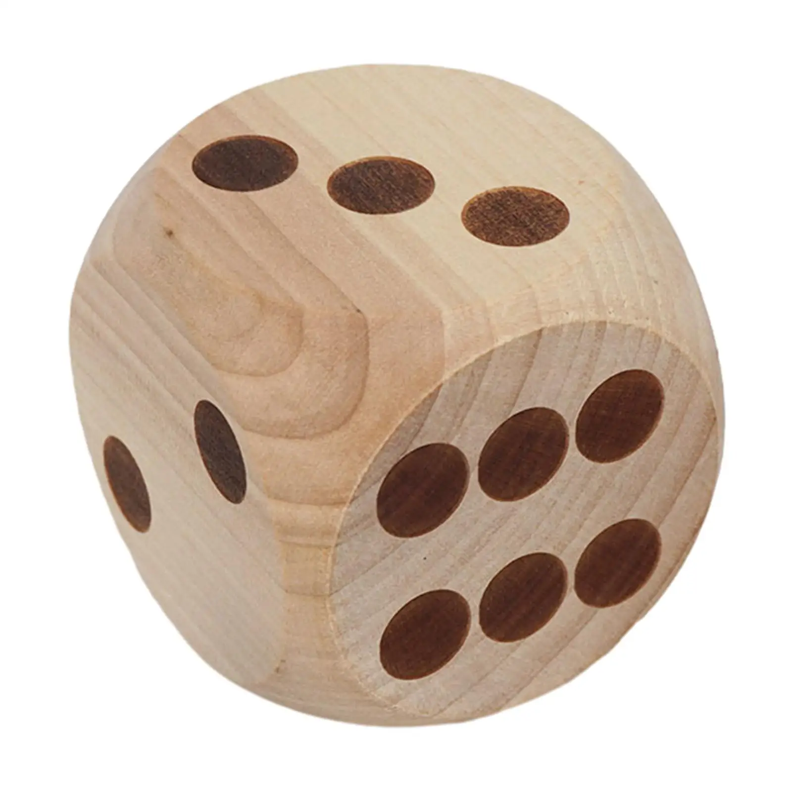 6 Side Wood Dice Crafts Handmade 60mm Dot Digital Dice Round Corner Point D6 Cubes Die for Bar Party Toy Dice Gaming Table Games