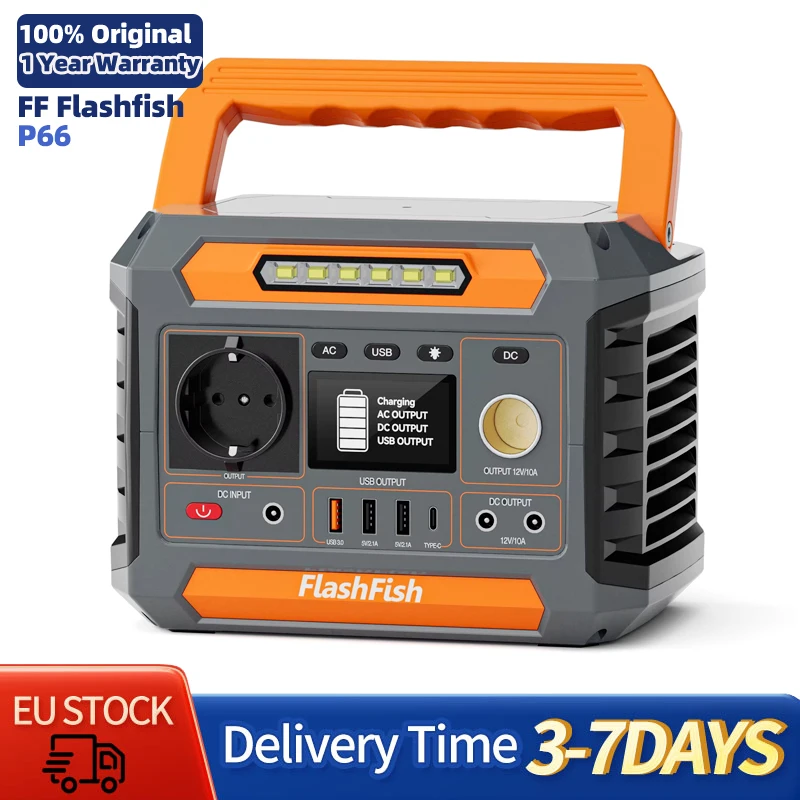 FF FlashFish centrale électrique Portable 300W AC générateur solaire 230.88Wh Batteries au Lithium alimentation d'éclairage batterie extérieure RV