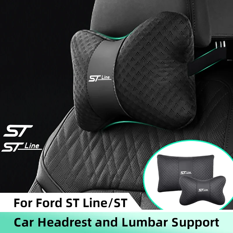 Car Headrest Lumbar Support Lumbar Cushion for Ford ST STLine Kuga Fiesta Auto Neck Pillow Backrest Lumbar Pillow Car Accsesory