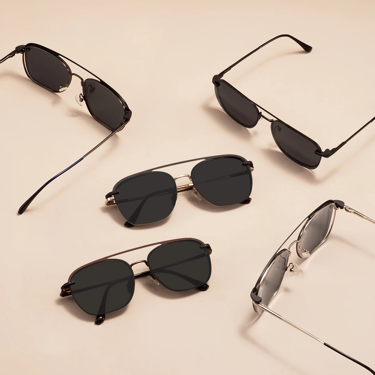 Men Women Metal Square Glasses Frame Clip On With Spring Hinge Temples With Clip On Sunglasses For Optical Prescription Lenses