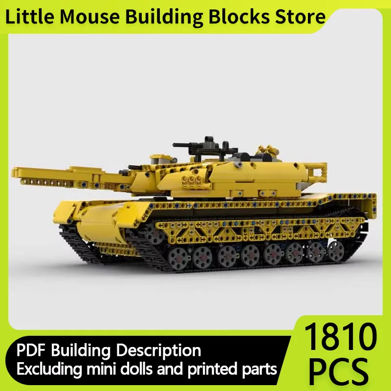 Popular Military Equipment MOC Building Brick Yellow Painted RC Tank Modular Technology Gifts Holiday Assemble Children Toy Suit