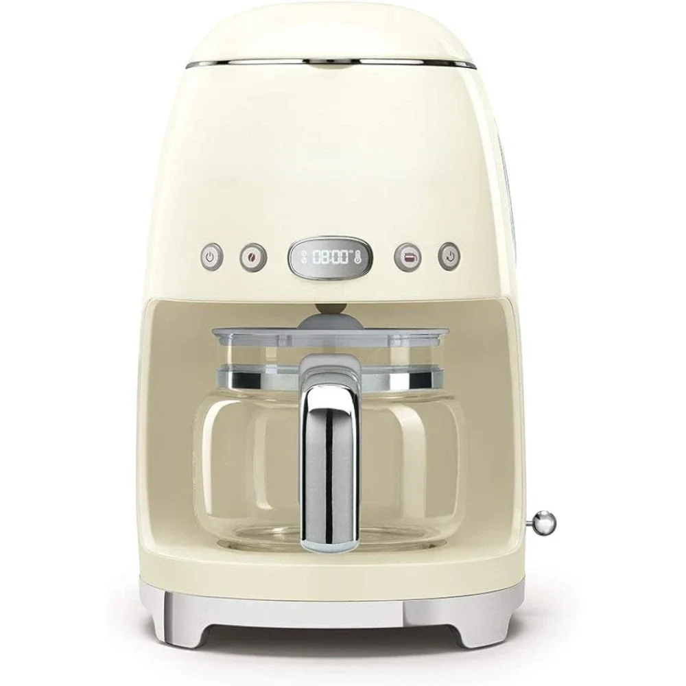 Retro Style Coffee Maker Machine, 17.3 x 12.8 x 11.3, Cream