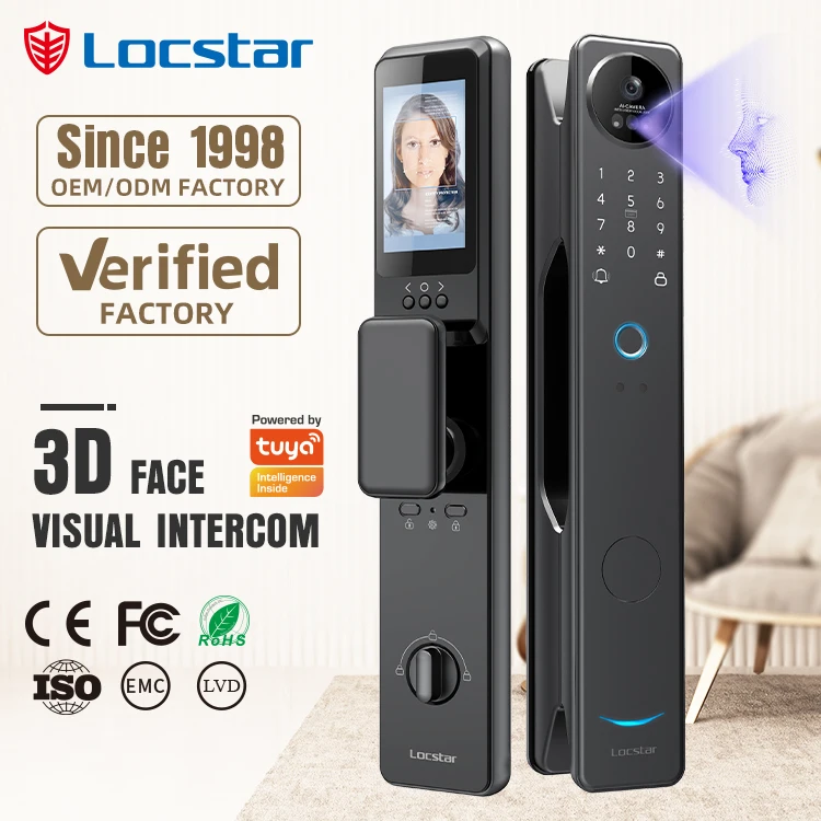 2026 High Quality New Technology OEM Keyless Entry Face Recognition Smart Door Lock With Camera And Fingerprint