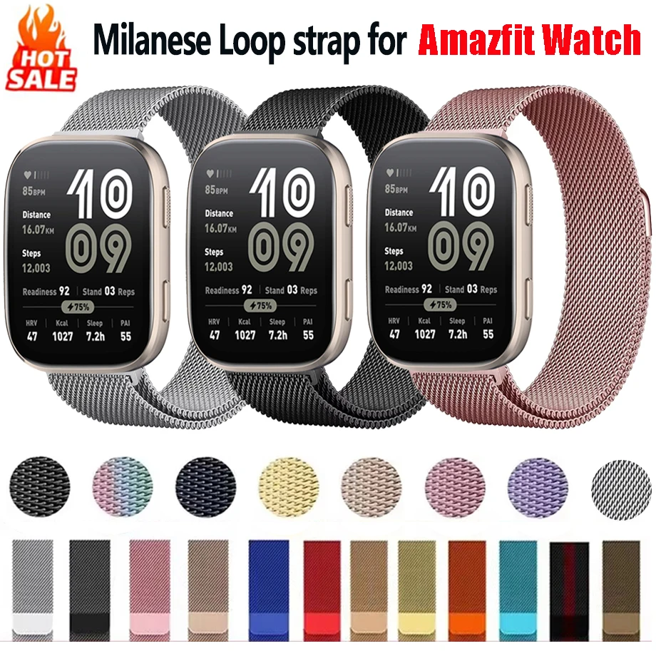 Milanese Loop für Amazfit Bip 6 5 Armband Magnetisches Edelstahlarmband für Amazfit Bip6 Bip 3 Pro Correa 20 mm 22 mm Uhrenarmband