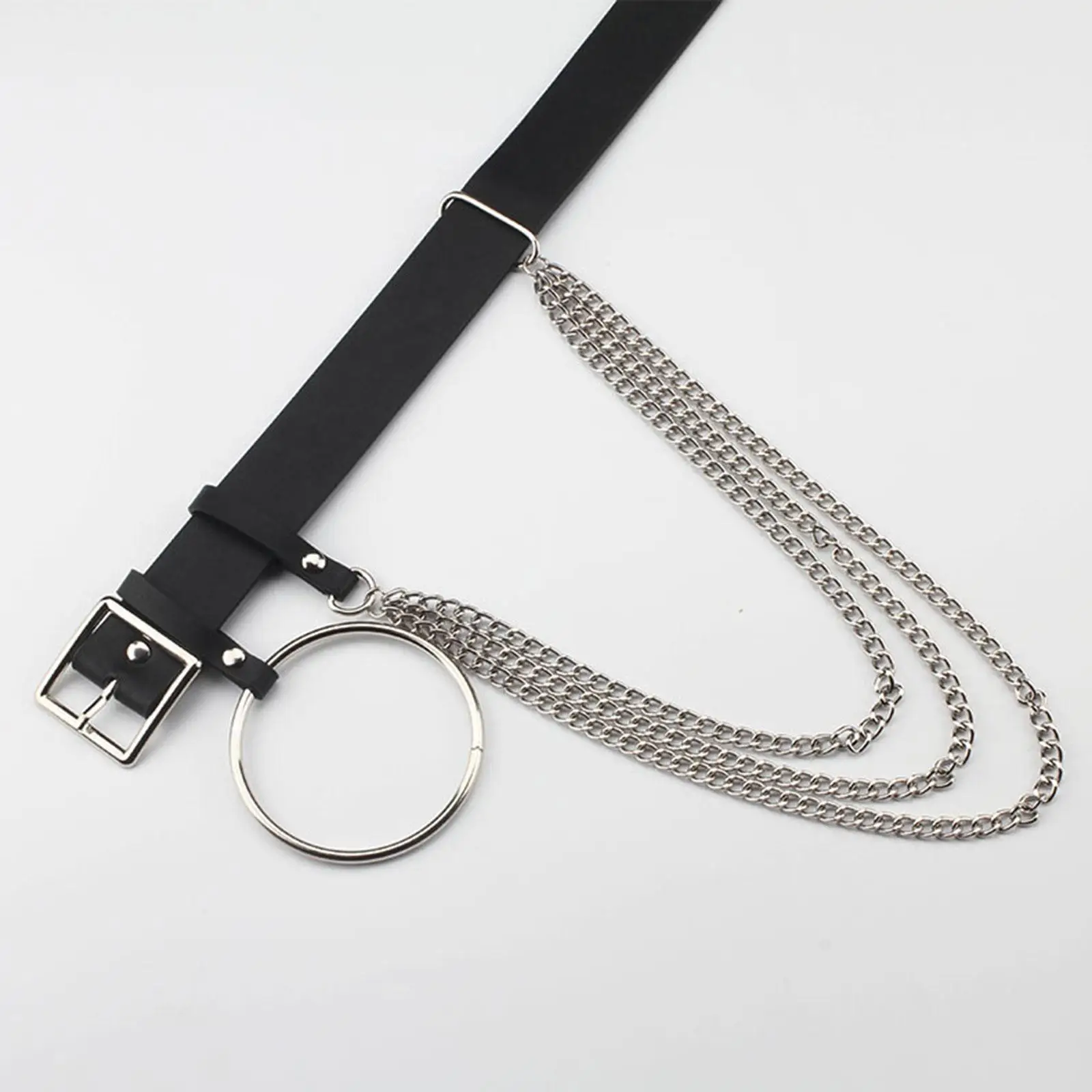 حزام سلسلة معدنية للنساء والفتيات من جلد البولي يوريثان مجوهرات للجسم عتيقة