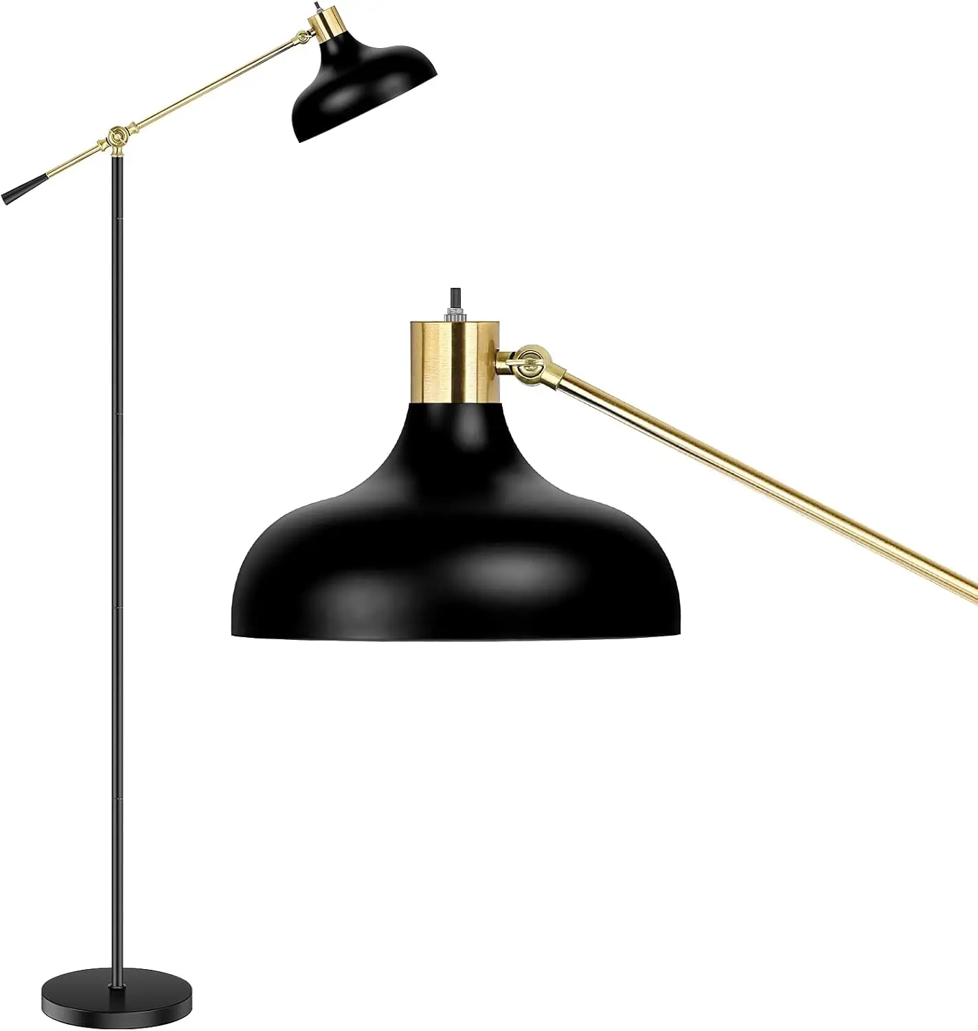 

Industrial Floor Lamp For Living Room, Black Modern Arc Standing Lamp, Adjustable Head Reading Standing Lamp For Bedroom,