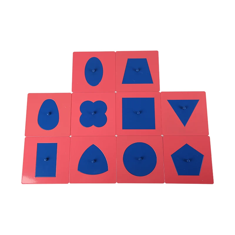 Juego de 10 piezas de material Montessori, insertos de Metal de calidad profesional, educación preescolar, formas geométricas, juguetes para niños, regalo para bebés