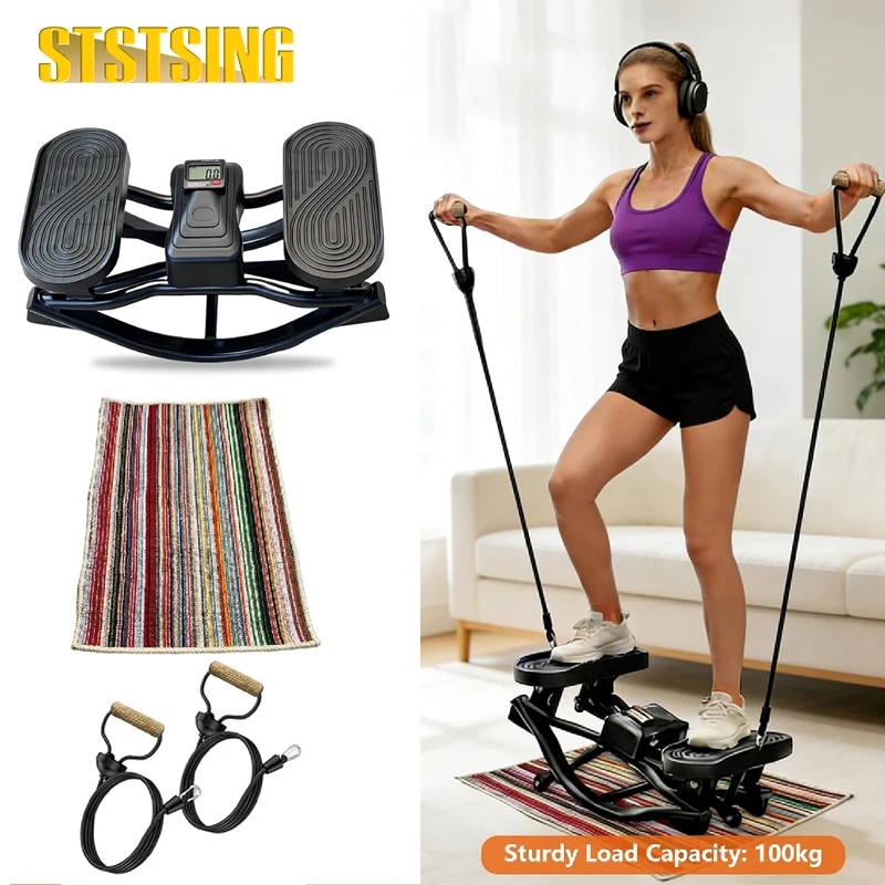 Rock Stepper, Side Steppers for Exercise at Home | 300 LBS Weight Capacity, Noise-Reducing & Portable Rocker Exercise Equipment