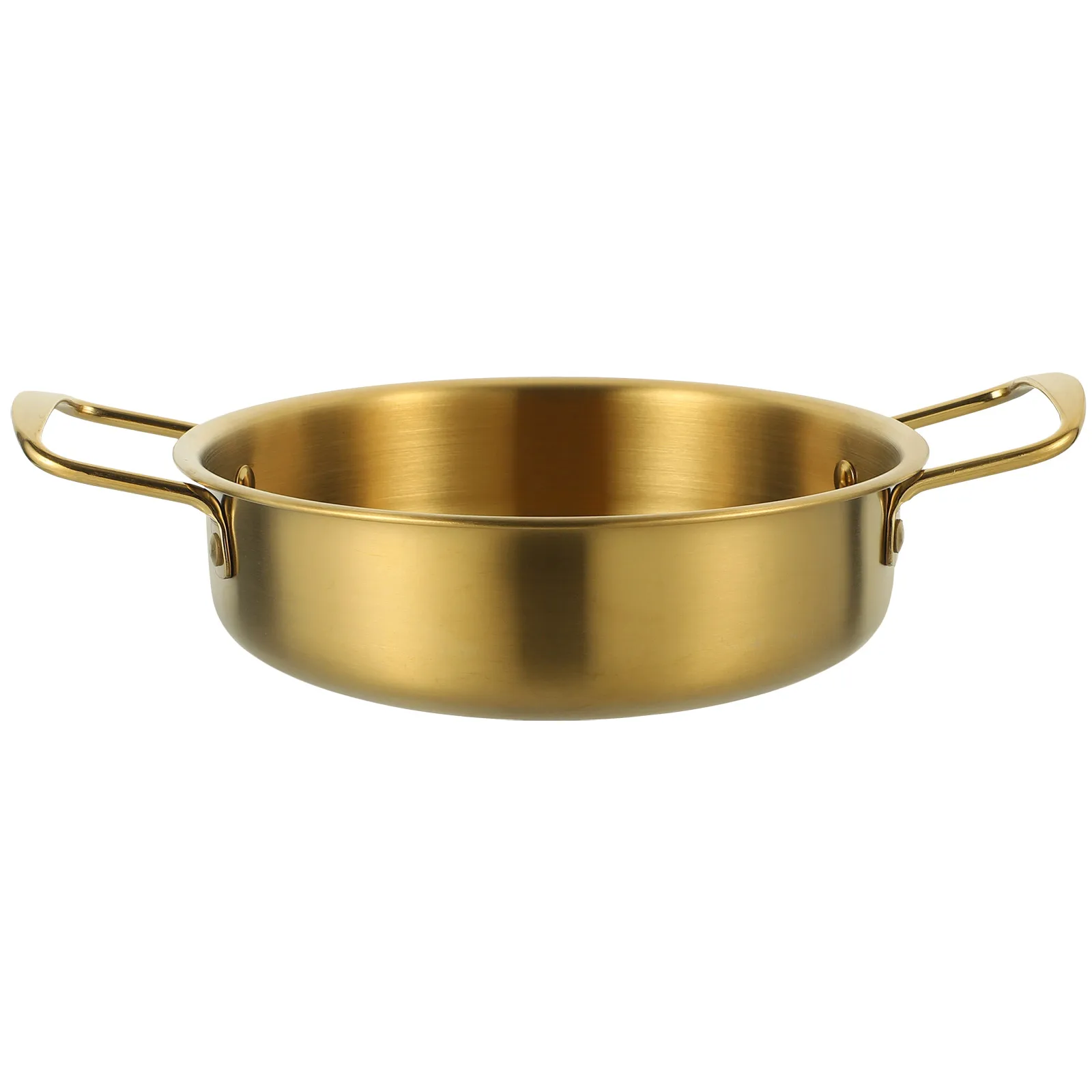 

Stainless Steel Wok 18cm Nonstick Easy Clean Versatile Pan for Hot Pot Noodle Dry Pot Korean Cooking Small Pots