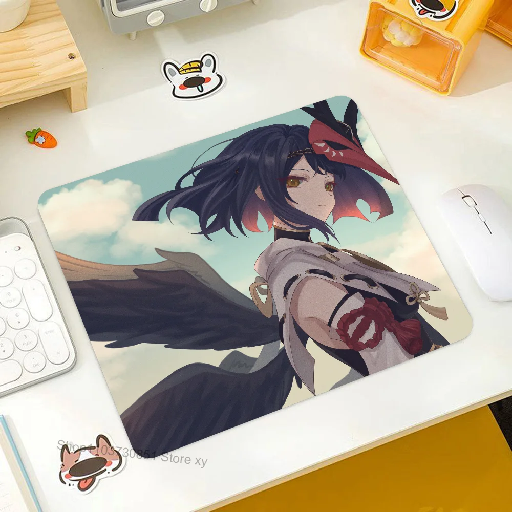 

Kujou Sara Genshin Impact Mousepad RGB Small Size Gaming Mouse Pad With LED Light Desk Mat Super Smooth Non-slip Rubber