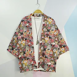 Prowow Spring Men Loose Hong Kong Style 3/4 Sleeve Kimono Traditional Male Kimono Cardigan Men Harajuku Streetwear Male