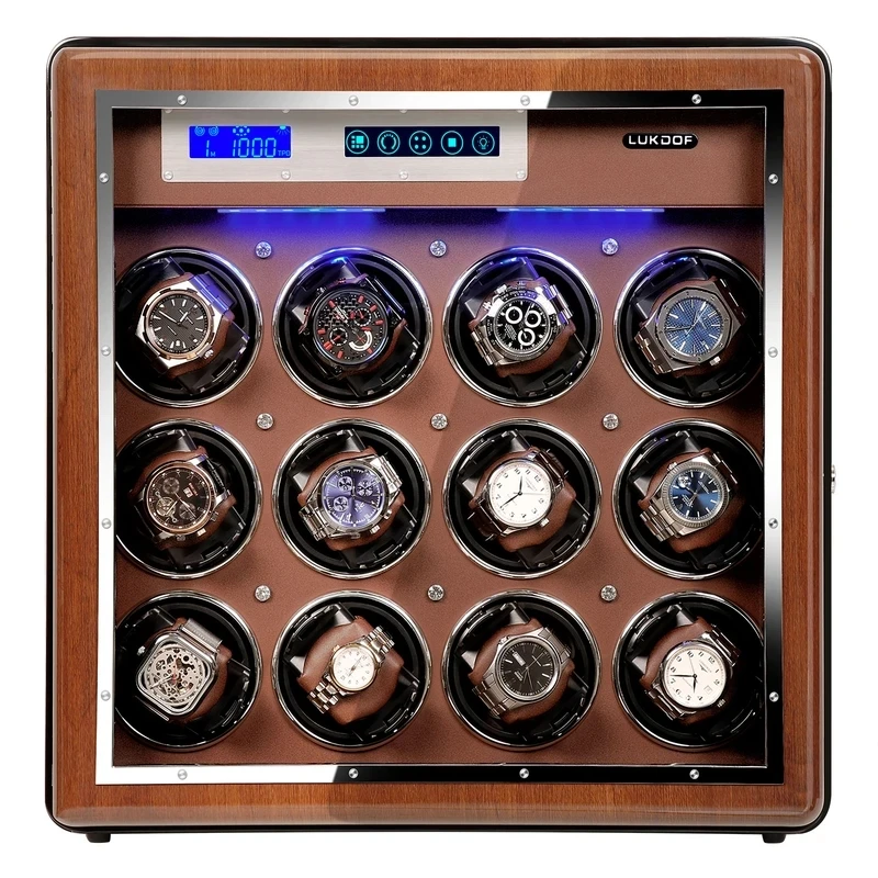 Watch Winder Safe Box Cabinet Case For Mechanical Watches,Luxury Automatic Vault Storage With Motor,Slots Holder For Watches view 3
