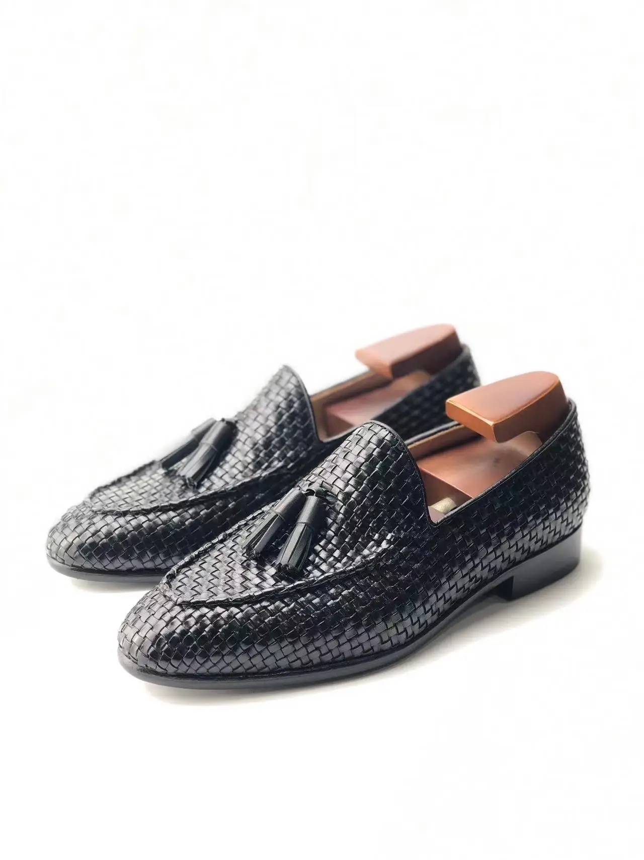 Cie ML26 Tassel Weave Loafer Men Classic Leather Outsole Breathable Shoe Black Custom Color &Size