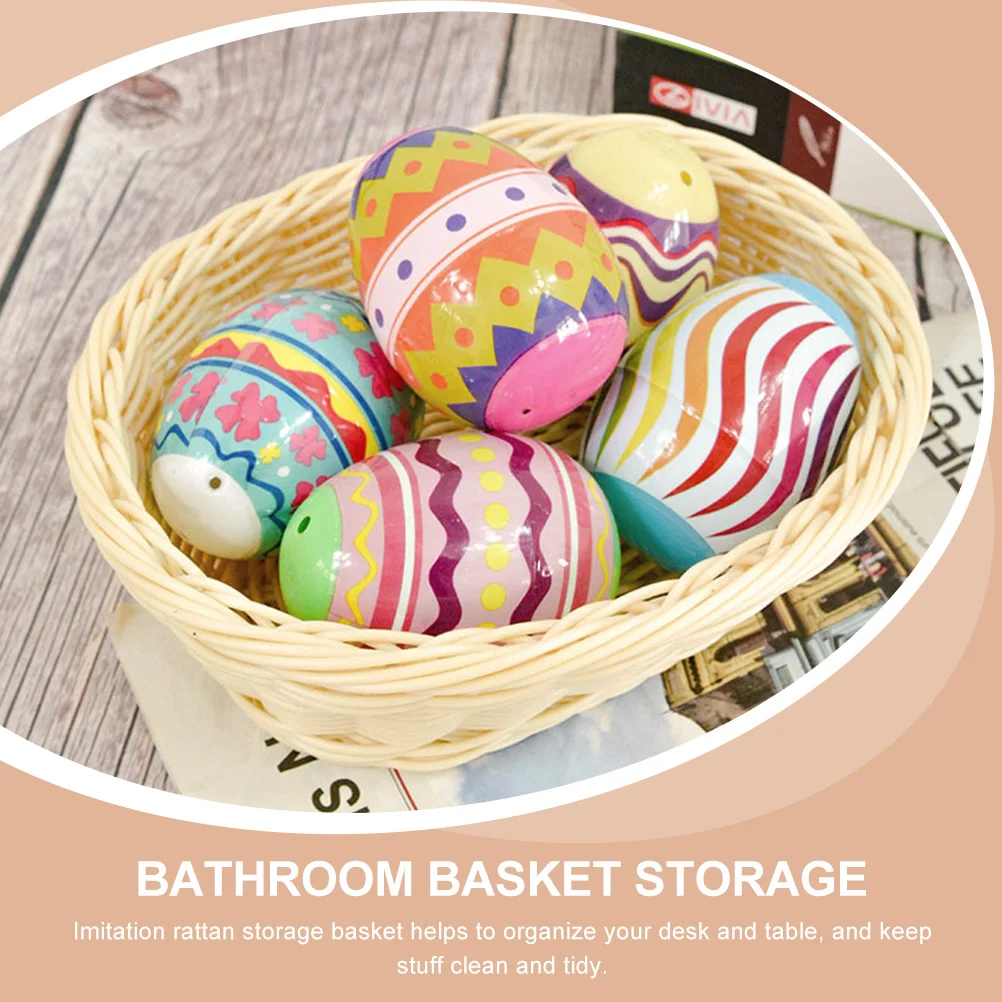 

Perforated Woven Storage Baskets Lightweight PP Material Scratch Resistant Easy Clean Desktop Small Baskets for for storage