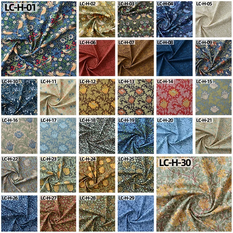 

50X145Cm Pure Cotton Floral Fabric Digital Print Half Meter Sewing Cloth for Clothing Bags Bedding Diy Craft Handmade Projects