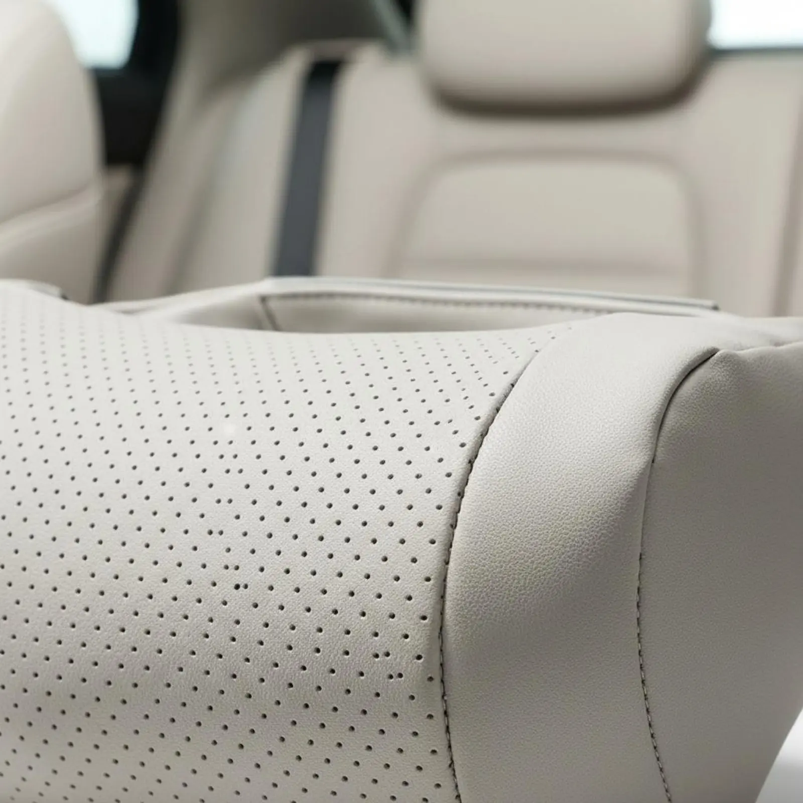 Nappa Leather Headrest Pillow Breathable Car Headrest Pillow Head Support Ergonomic Design Auto Accessory Elastic Strap