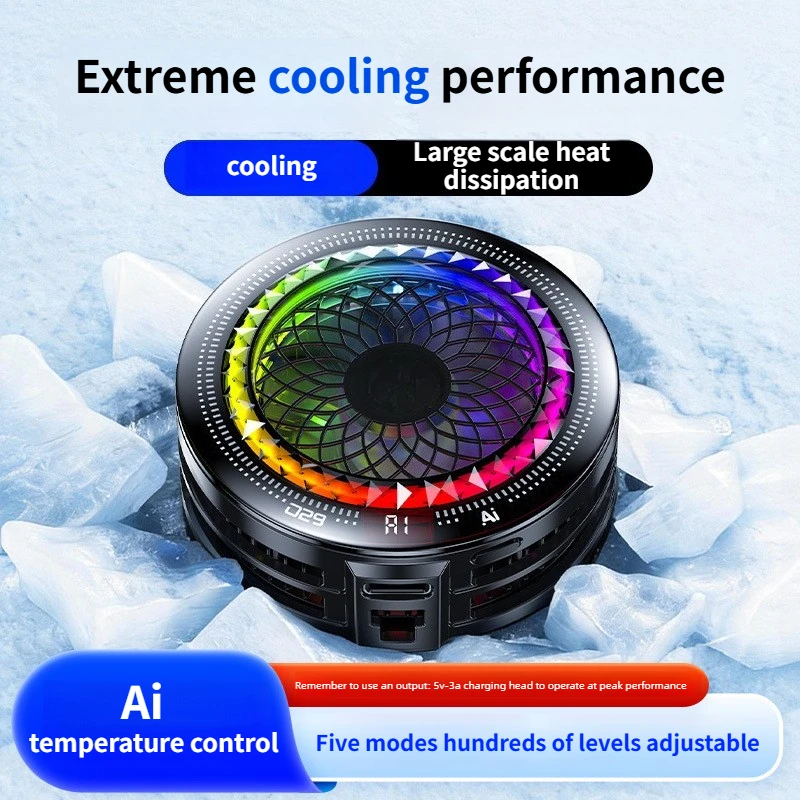 Smart AI Magnetic Phone Cooler Digital Display 4 Gears Semiconductor Freezing Radiator Ultra Quiet Mobile Tablet Fast Heat Sinks