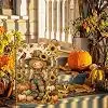 Fall Garden Flag 12x18 Inch, Scarecrow Pumpkin Sunflower Yard Flag, Autumn Harvest Outdoor Decorative Flag for Lawn Porch Pa jjp