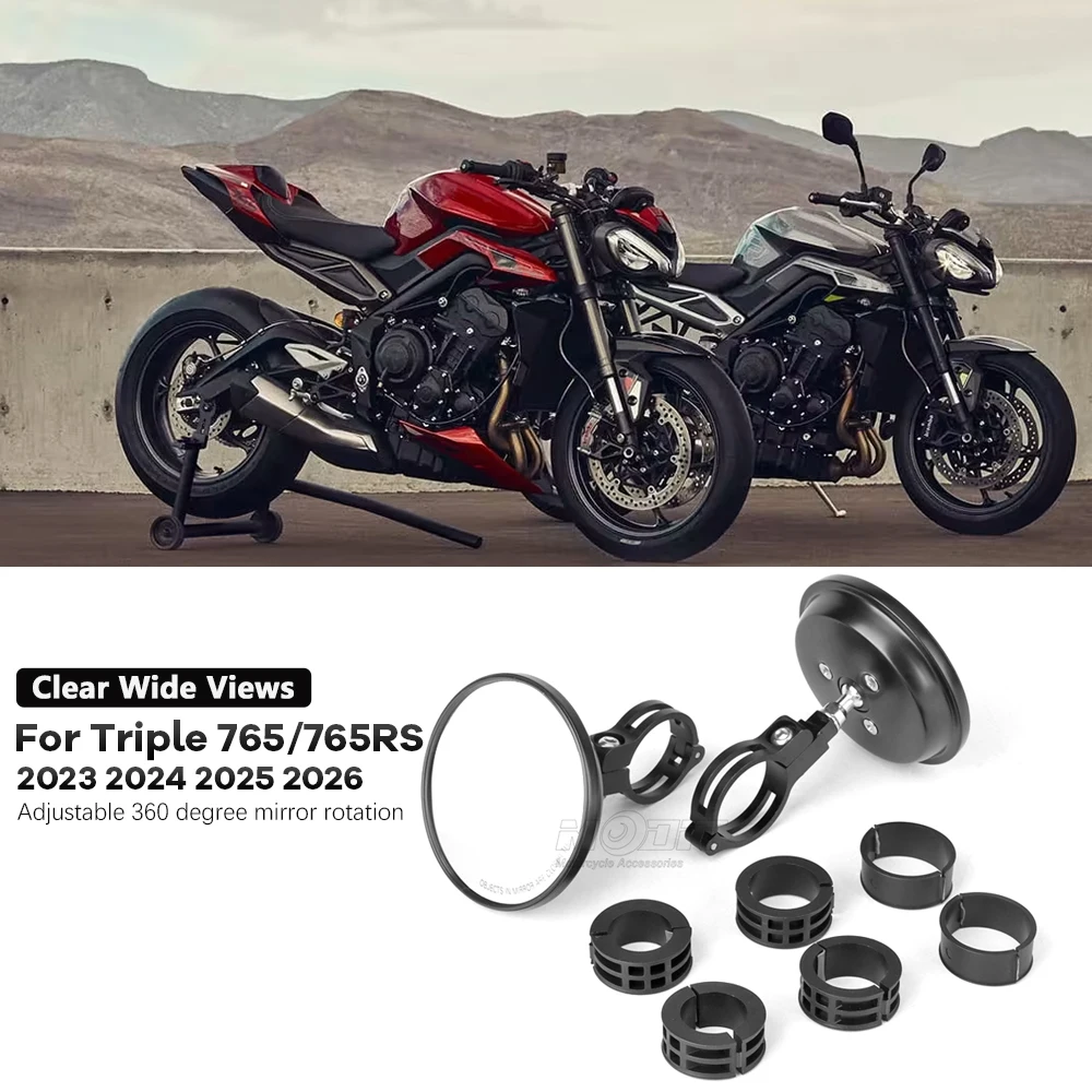 Specchietti retrovisori laterali regolabili grandangolari per moto Street Triple 765 765RS, specchietti per manubrio moto