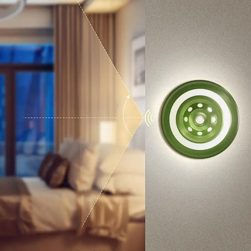 Motion Sensor Night Light การออกแบบแผ่นดิสก์แบนแบบพกพาเต็นท์ 3 อุณหภูมิสีหรี่แสงได้แม่เหล็กตู้เสื้อผ้าไฟ Motion Sensored สําหรับ