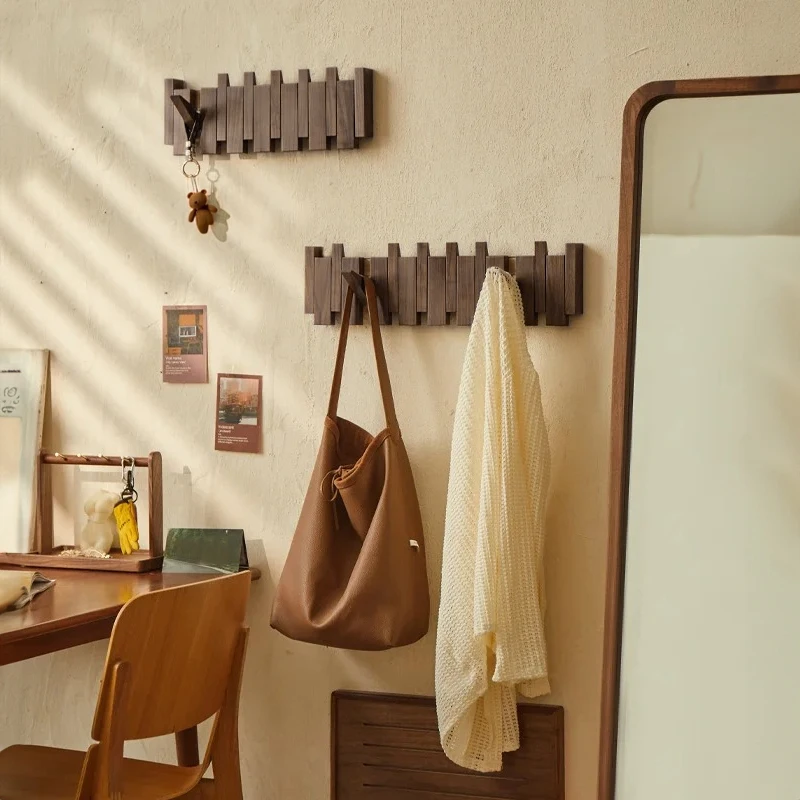 Perchero de pared con estilo de llave de Piano, perchero montado en la pared de nogal negro para agregar elegancia Musical a la decoración de su