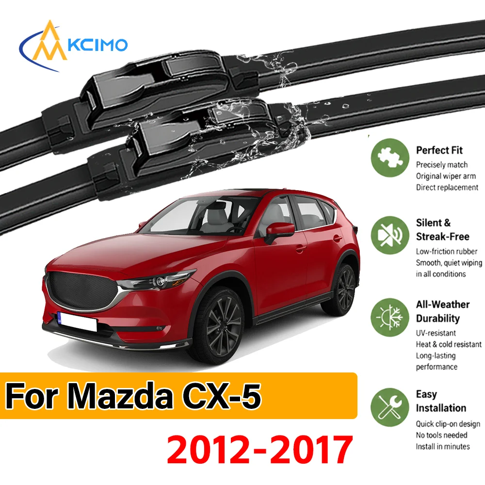 

2PCS Car Front Wiper Blades For Mazda CX-5 KE 2012-2017 Crystal Clear Visibility & Enhanced Driving Safety