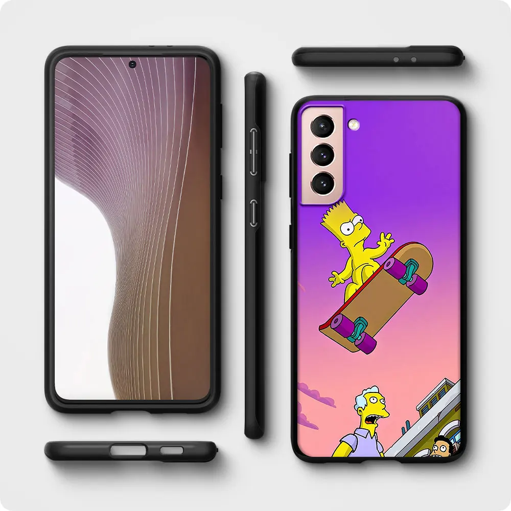 Homer-o Simpson Disney macio preto TPU tampa do telefone, estojo para Samsung Galaxy S23, S21, S20 FE, S24, S22 Ultra, S10, S10e, S9 Plus