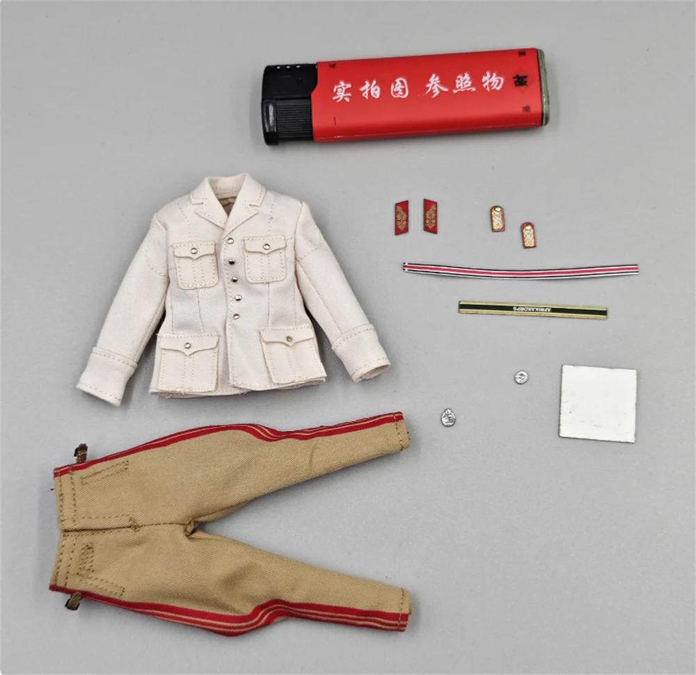 DID TG80004 Scale 1/12th Man Male The Fox Head Sculpt Carving Long Coat Solid Shoe Uniform with Medals For 6" Doll Figure DIY