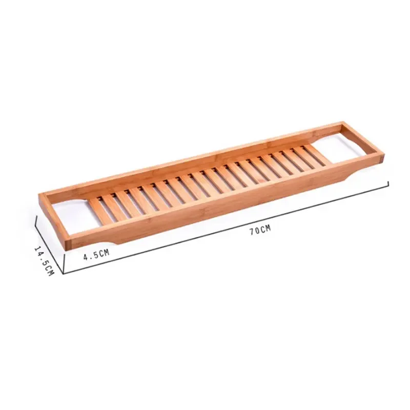 Bamboo Extension Antiskid Bathroom Multi Function Bathtub Shelf, Toilet Spa Tray, Accessories