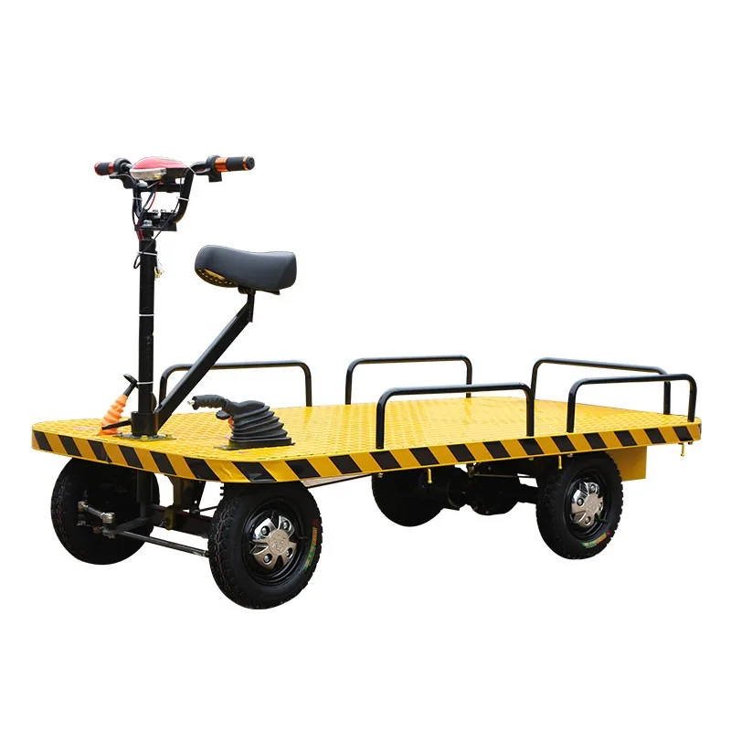Electric four-wheeled flat truck  warehouse truck  stall truck  heavy load  cargo breeding site