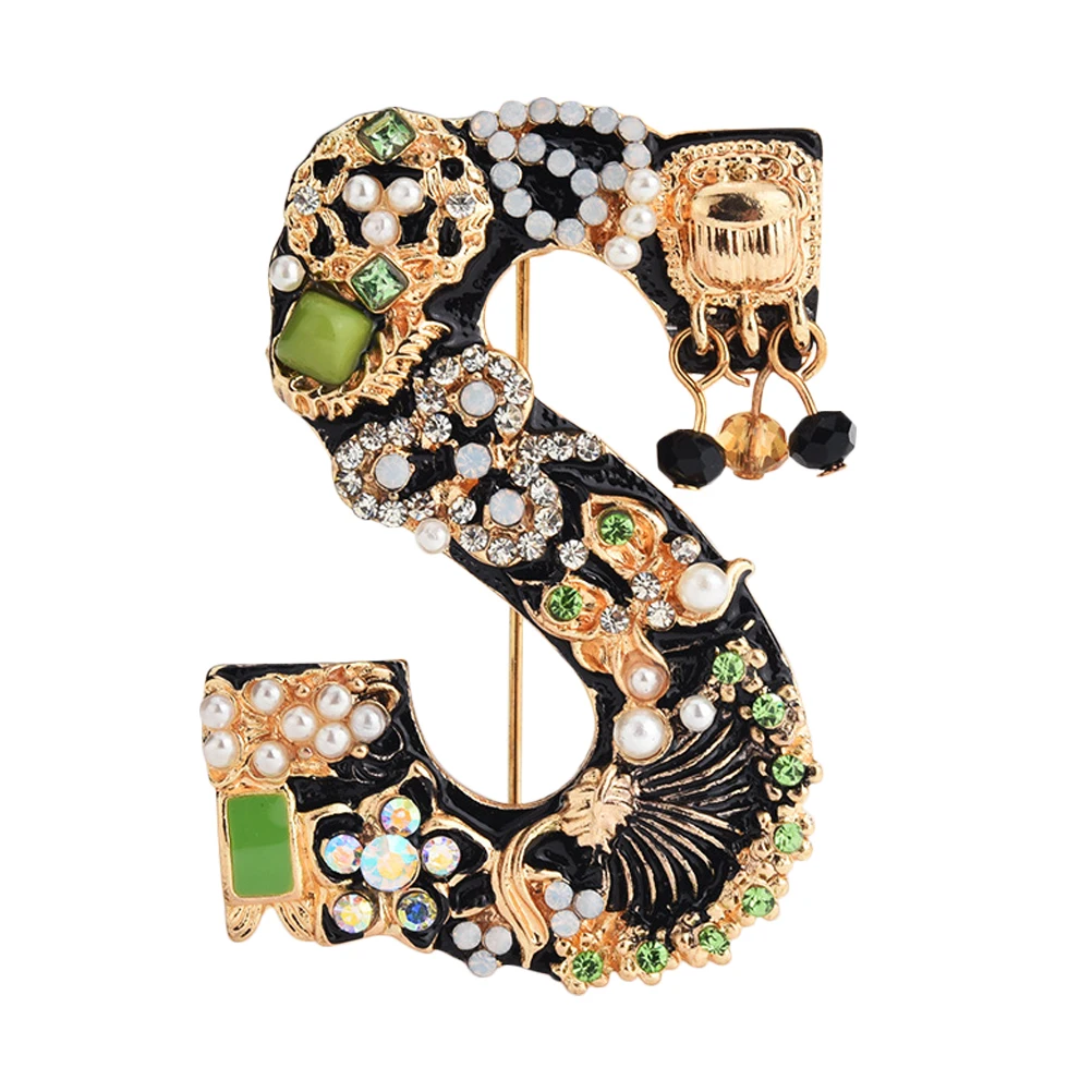 

Letter Brooch Women Initial Pins Alphabet Breastpin Party Clothes Elegant Alloy Decorative Fashion Jewelry Brooch Pin Sweaters