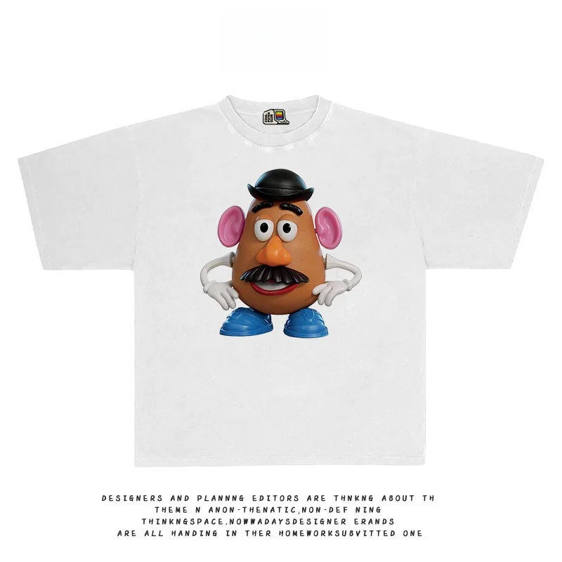 オールネイチャー-ハイエンドトイプリント半袖tシャツ-実際のトイプリントデザイン-快適なコットンカジュアルファッショントップス