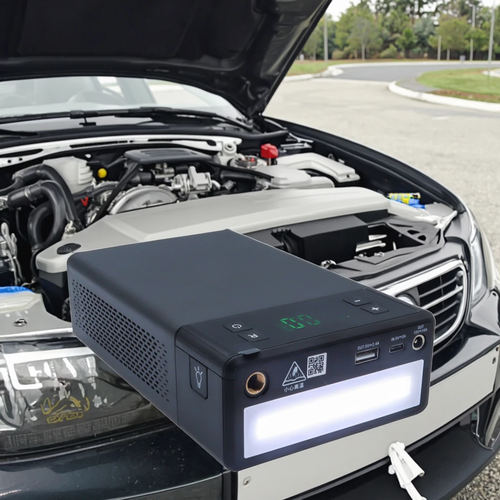 new3-in-1 Car Jump Starter Booster Tire Inflator Air Pump LED Lighting External Battery 10000mAh Lithium for Emergencies