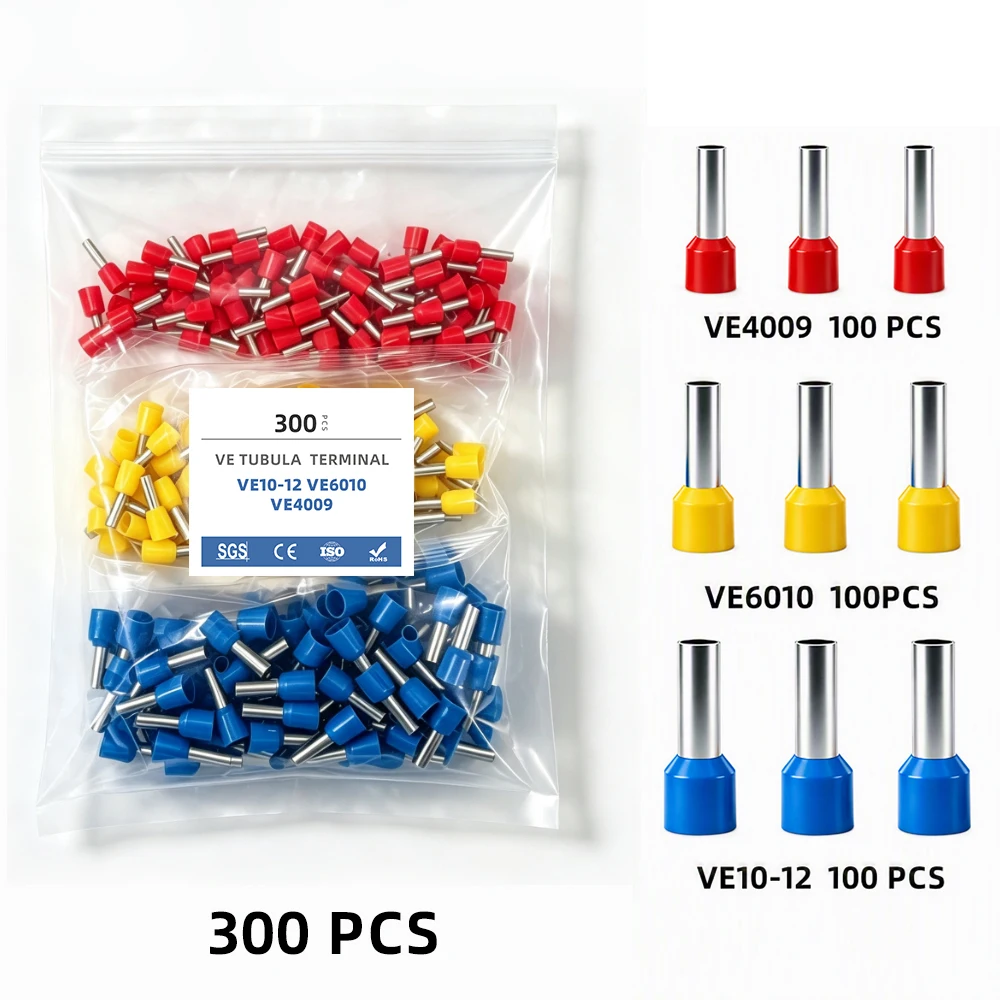 kit-de-terminais-de-fio-300pcs-ve4009-ve6010-ve10-12--conector-terminal-de-crimpagem-para-pontas-de-cabo--terminais-de-cabo-de-latao-estanhado