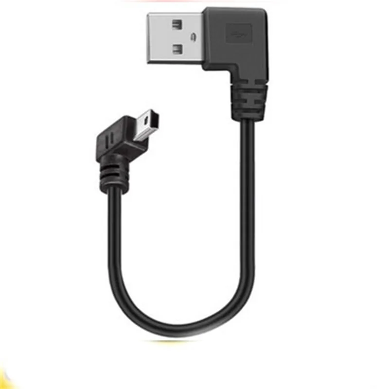 Przewód USB Mini męski 90 stopni lewy kątowy do USB męski kabel prostopadły synchronizuj dane Charge 0.2m