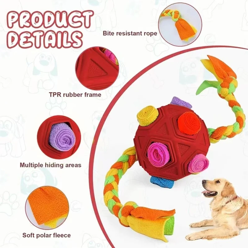 Snuffle Ball Toy Interactive Dog Toys Encourage Natural Foraging Skills Portable Pet Toy Slowly Feeding Training Educational Toy