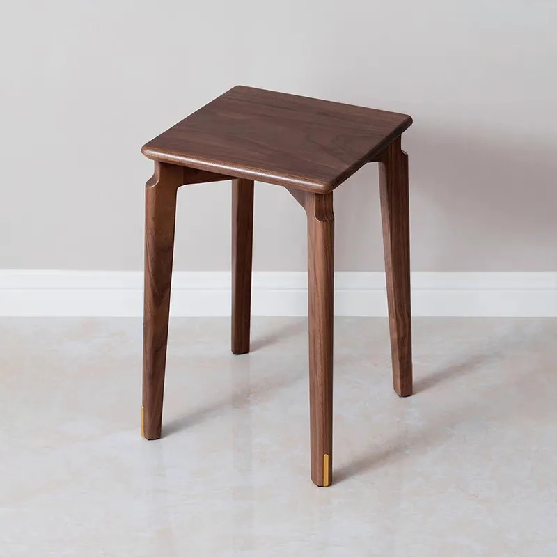 hh-Minimalist Wood Stool, Handcrafted Wooden Counter Stool, Stackable Accent Stool for Kitchen, Dining Room & Small Space^