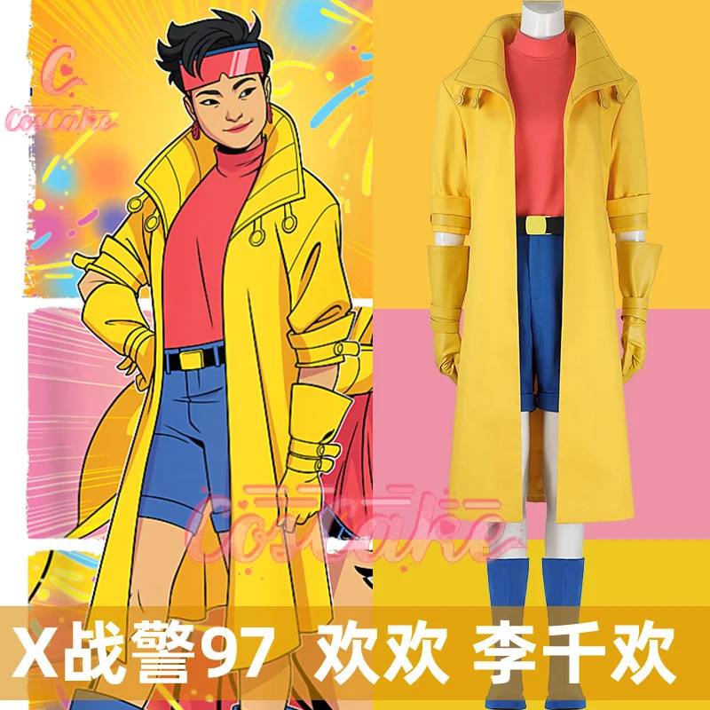 2024 New Adult Sexy Female Anime X Police 97 Man Jubilation Lee Jubilee Halloween Carnival Cosplay Costume Yellow Trench Coat