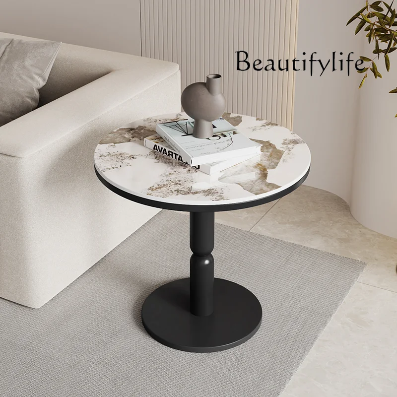 Marble Centerpiece Coffee Table Black Designer Round Modern Coffe decoración hogar