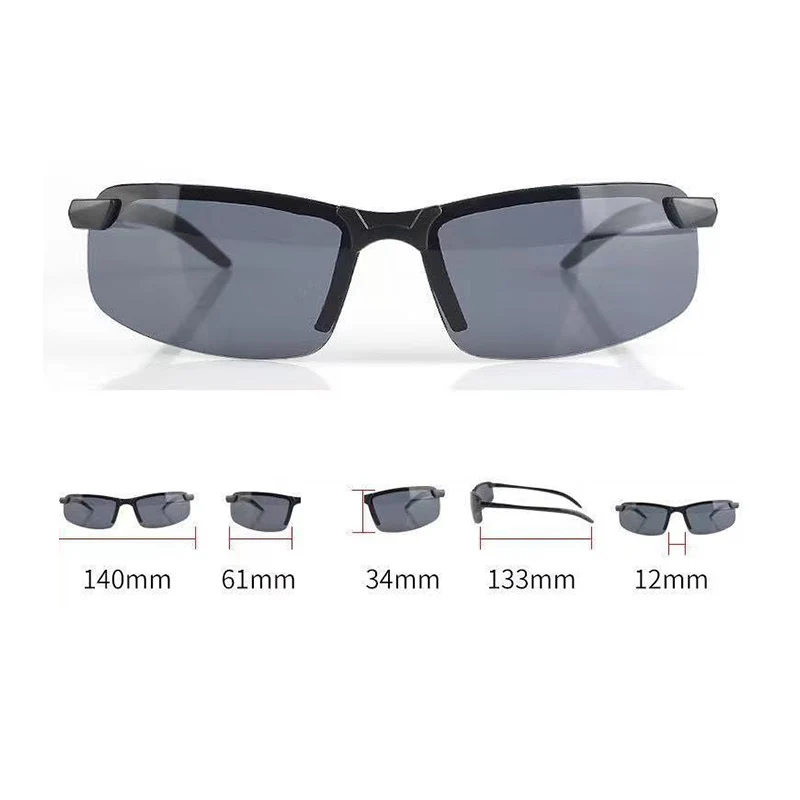 Night Vision Glasses Men Anti-Glare Driving Half Frame Sunglasses for Driver Outdoor Sport Goggles Women Day and Night Eyewear