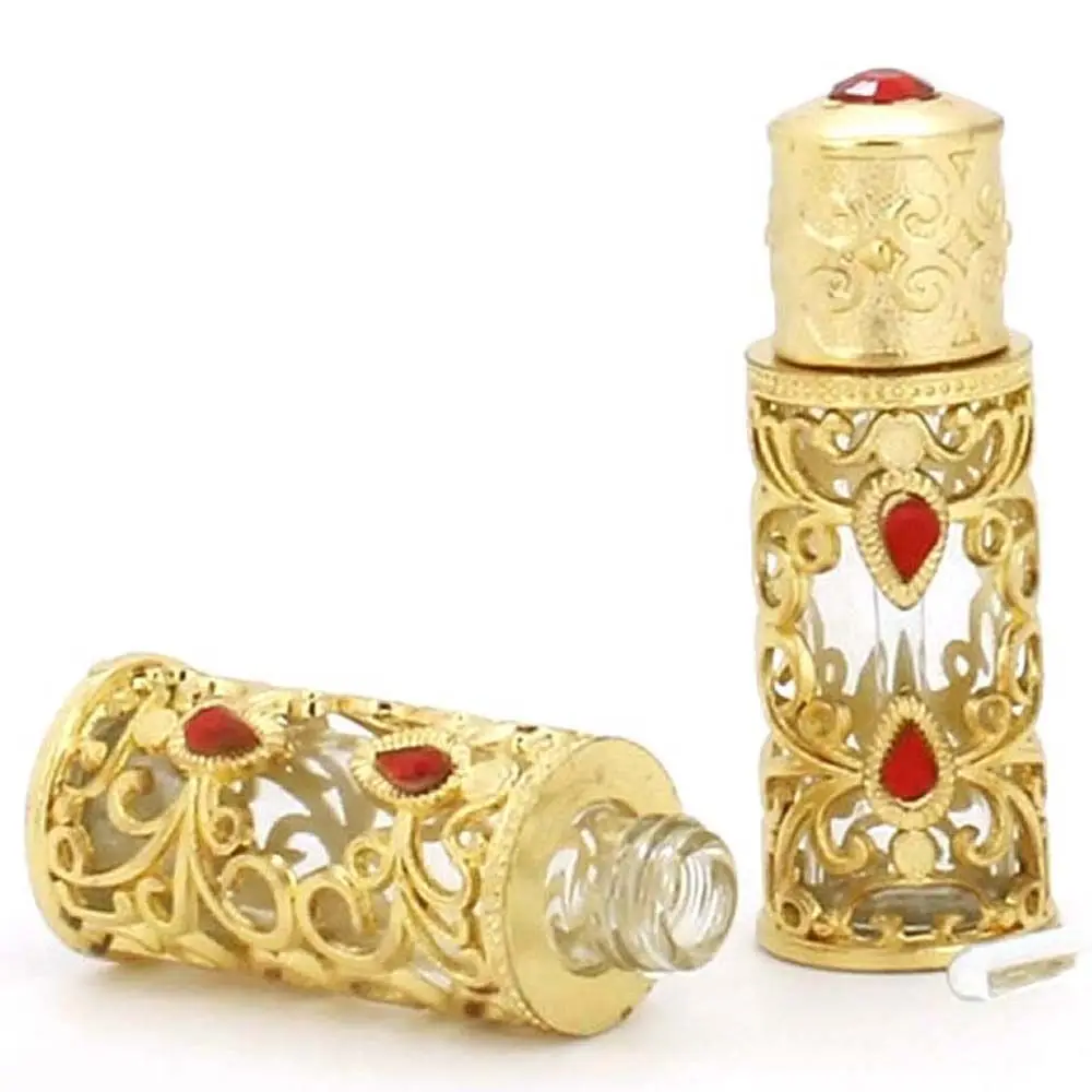 1Pc Middle Eastern Perfume Bottle Vintage Aromatherapy Fragrance Bottle Essential Oil Bottle Gold Plating Perfume Bottle