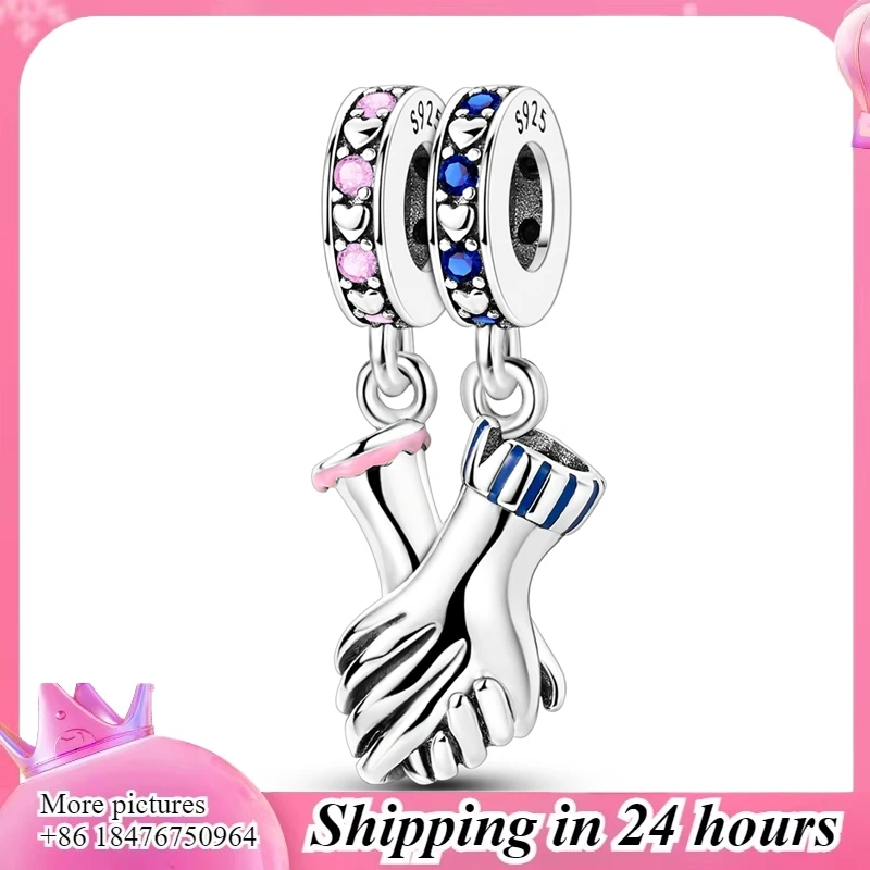 

Abalorios de Estrellas, Luna y Universo (Plata de Ley 925) – Cuentas para Sujetar las Manos, Compatible con Pulsera Original,